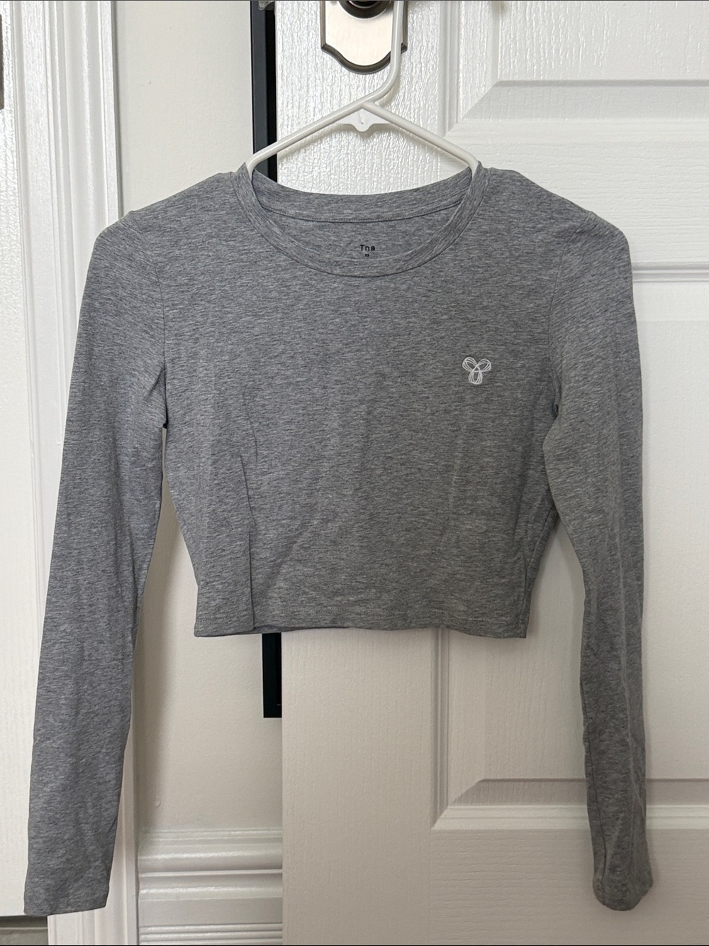 TNA Heather Gray Cropped Long-Sleeve Tee